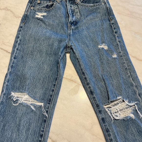 PISTOLA Cassie Super High Waist Straight Leg distressed jeans 24 - Picture 4 of 11